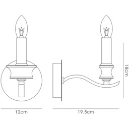 Nydia Wall Lamp E14 Polished Chrome/Crystal - thumbnail 3