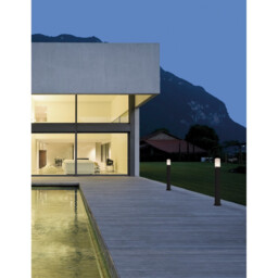 Pyro Outdoor Bollard Dark Grey Aluminium White Acrylic LED E27 IP54 - thumbnail 2