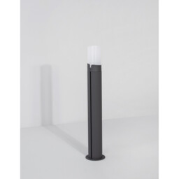 Pyro Outdoor Bollard Dark Grey Aluminium White Acrylic LED E27 IP54 - thumbnail 3