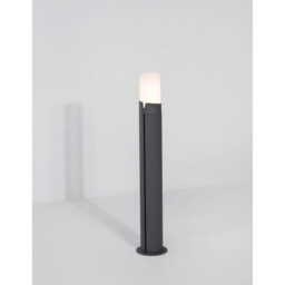 Pyro Outdoor Bollard Dark Grey Aluminium White Acrylic LED E27 IP54 - thumbnail 5