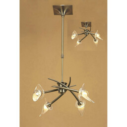 Flavia Telescopic Pendant Convertible To Semi Flush Round 4 Light G9, Antique Brass - thumbnail 2