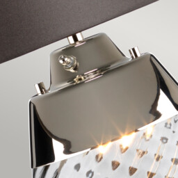 Lena 2 Light Large Smoke Table Lamp, Smoke-tinted Glass , Slate Shade, E27 - thumbnail 2