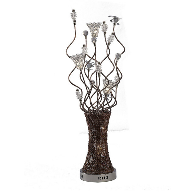 (DH) Kristal Table Lamp 5 Light G4 Polished Chrome/Coffee/Silver/Crystal, NOT LED/CFL Compatible - image 1