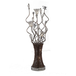 (DH) Kristal Table Lamp 5 Light G4 Polished Chrome/Coffee/Silver/Crystal, NOT LED/CFL Compatible - thumbnail 1