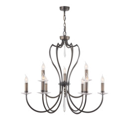 Pimlico 9 Light Chandelier Dark Bronze Finish, E14