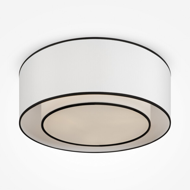 Maytoni Bergamo Modern 3 Light Cylindrical Ceiling Light White, White and Black Shade, E27 - image 1