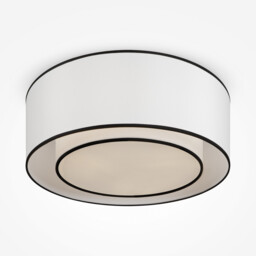 Maytoni Bergamo Modern 3 Light Cylindrical Ceiling Light White, White and Black Shade, E27 - thumbnail 1