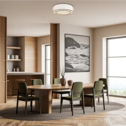 Maytoni Bergamo Modern 3 Light Cylindrical Ceiling Light White, White and Black Shade, E27 - thumbnail 2