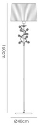 Willow Floor Lamp with Cream Shade 1 Light Antique Brass, Crystal - thumbnail 3