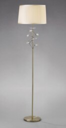 Willow Floor Lamp with Cream Shade 1 Light Antique Brass, Crystal - thumbnail 2