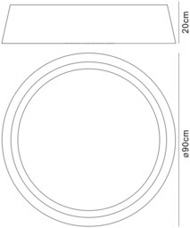Nordica Flush Ceiling, 9 Light E27, 90cm, White Acrylic with Ivory White Shade - thumbnail 2