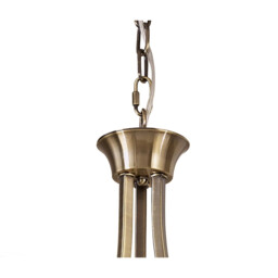 Akira Pendant 3 Light E14, Antique Brass With Cream Shades - thumbnail 5