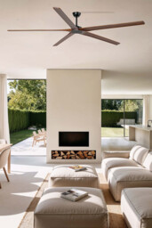 Bigwood XXL 5 Blade Ceiling Fan Matt Black, Walnut - thumbnail 2