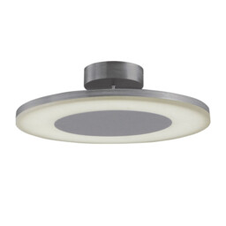 Hemisferic Ceiling 1 X 36W LED Round 3000K, 3240lm, Satin Aluminium / Frosted Acrylic, 3yrs Warranty