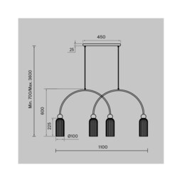 Antic Modern Bar Pendant Ceiling Light Gold 4xE14 White Shade - thumbnail 2