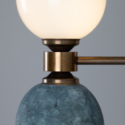 Kobe Ceramic Globe Wall Light, Blue Earth, Antique Brass - thumbnail 5