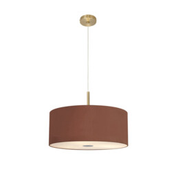 Baymont Antique Brass 5 Light E27 Single Pendant With 60cm x 22cm Dual Faux Silk Shade, Raw Cocoa/Grecian Bronze - thumbnail 5