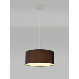 Baymont Polished Chrome E27 Universal Single Pendant With 40cm x 18cm Faux Silk Shade, Black/White Laminate - thumbnail 2