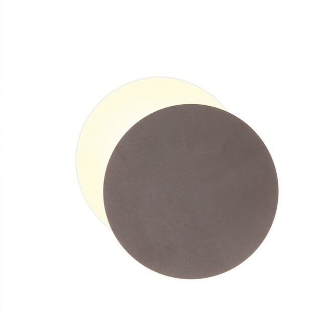 Altona Magnetic Base Wall Lamp, 12W LED 3000K 498lm, 20, 19cm Round Right Offset, Coffee, Acrylic Frosted Diffuser - image 1