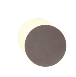 Altona Magnetic Base Wall Lamp, 12W LED 3000K 498lm, 20, 19cm Round Right Offset, Coffee, Acrylic Frosted Diffuser - thumbnail 1