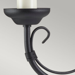Chartwell 2 Light Indoor Candle Wall Light Black, E14 - thumbnail 3