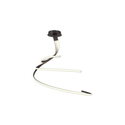 Nur XL Semi Flush Ceiling 80W LED 2800K, 6200lm, Dimmable Frosted Acrylic, Brown Oxide