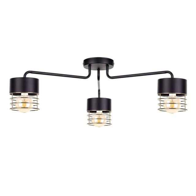 Royal Multi Arm Semi Flush Ceiling Light Gold, 12cm, 3x E27