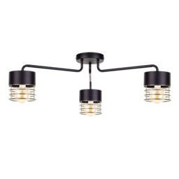 Royal Multi Arm Semi Flush Ceiling Light Gold, 12cm, 3x E27