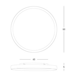 Valora 58.5cm Flush Ceiling Light White Matt-Gold LED 2700-3000-4000K Dimmable - thumbnail 2