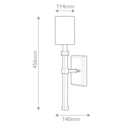 Hinkley Moore Candle Wall Lamp Traditional Heritage Brass, Ivory Linen Shade 1x E14 - thumbnail 3