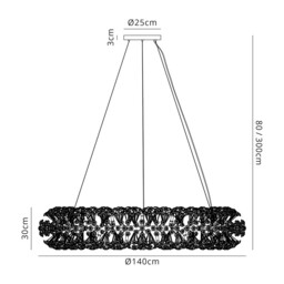 Salisbury Pendant 36 Light G9 French Gold, Crystal, Item Weight:19.4kg - thumbnail 2