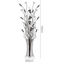 (DH) Rouge Floor Lamp 7 Light G4 Black/Red/Chrome/Crystal, NOT LED/CFL Compatible - thumbnail 5