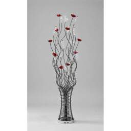(DH) Rouge Floor Lamp 7 Light G4 Black/Red/Chrome/Crystal, NOT LED/CFL Compatible - thumbnail 2