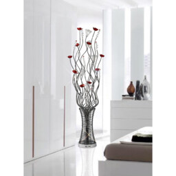 (DH) Rouge Floor Lamp 7 Light G4 Black/Red/Chrome/Crystal, NOT LED/CFL Compatible - thumbnail 3