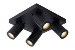 Taylor Modern Ceiling Spotlight Bathroom - LED Dim to warm - GU10 - 4x5W 2200K/3000K - IP44 - Black
