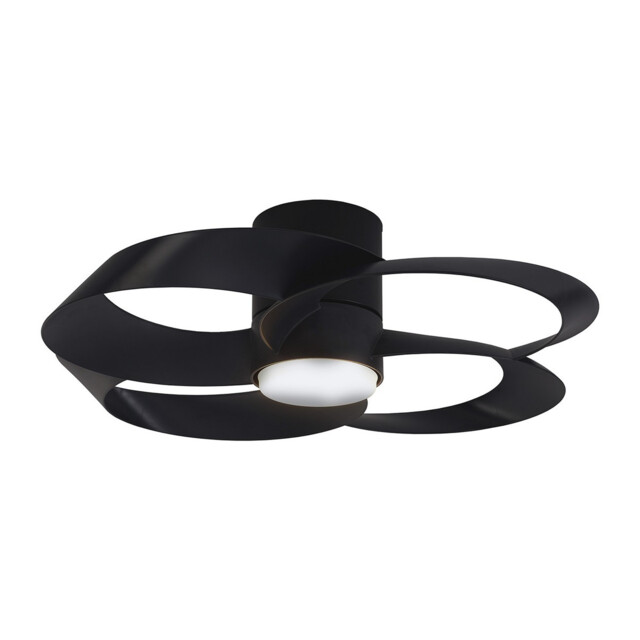 Rose 24W LED Dimmable Ceiling Light With Built-In 25W DC Reversible Fan, Remote Control 2700-5000K, 1800lm, Black - image 1