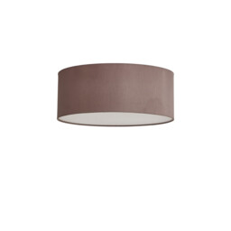 Baymont White 3 Light E27 Universal Flush Ceiling Fixture With 50cm x 20cm Dual Faux Silk Shade, Taupe/Halo Gold - thumbnail 5