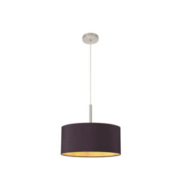 Baymont Satin Nickel E27 Single Pendant With 40cm x 18cm Dual Faux Silk Shade, Midnight Black/Green Olive - thumbnail 5