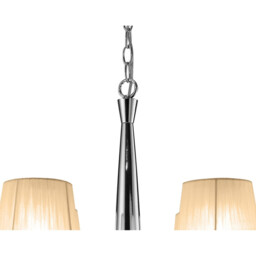 Tiffany Pendant 2 Tier 12+12 Light E14+G9, Polished Chrome With Soft Bronze Shades & Clear Crystal - thumbnail 5