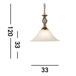 Cameroon 1 Light Dome Ceiling Pendant Antique Brass, Marble Glass, E27 - thumbnail 5