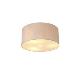 Baymont Polished Chrome 3 Light E27 Flush Ceiling With 40cm x 18cm Dual Faux Silk Shade Nude Beige/Moonlight - thumbnail 1