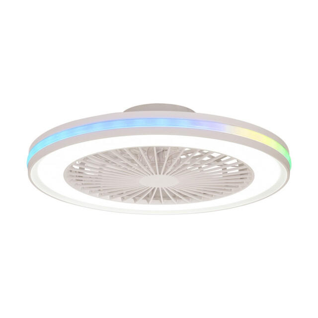 Gamer 60W LED Dimmable White/RGB Ceiling Light With Built-In 26W DC Reversible Fan, c/w Remote Control, 4200lm, White - image 1