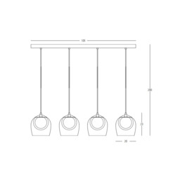 Halo Bar Pendant Ceiling Light Black Matt -Smoked-Champagne-Clear Glass LED 3000K - thumbnail 5