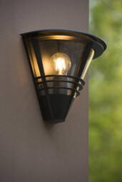 Livia Modern Wall Light Outdoor - 1xE27 - IP44 - Black - thumbnail 5