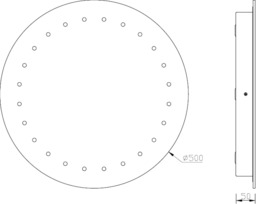 500mm LED Circular Bathroom Mirror 230V IP44 14W - thumbnail 2