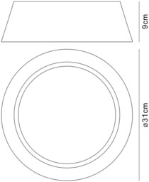 Nordica Flush Ceiling LED Cylindrical 32cm Black 3000K, 120lm, White Acrylic with Black Shade - thumbnail 2