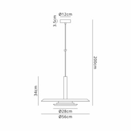 Tina 56cm Pendant, 24W LED, 3000K, 1060lm, White/Black, 3yrs Warranty - thumbnail 3
