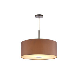 Baymont Polished Chrome E27 Single Pendant With 50cm x 20cm Dual Faux Silk Shade, Taupe/Halo Gold - thumbnail 5
