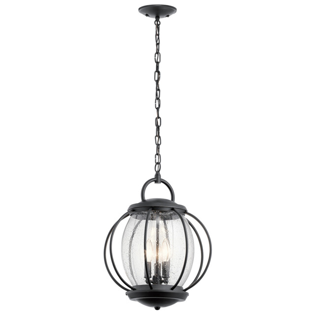 Vandalia 3 Light Medium Outdoor Ceiling Chain Lantern Black, E14 - image 1