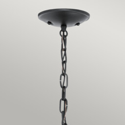 Vandalia 3 Light Medium Outdoor Ceiling Chain Lantern Black, E14 - thumbnail 2